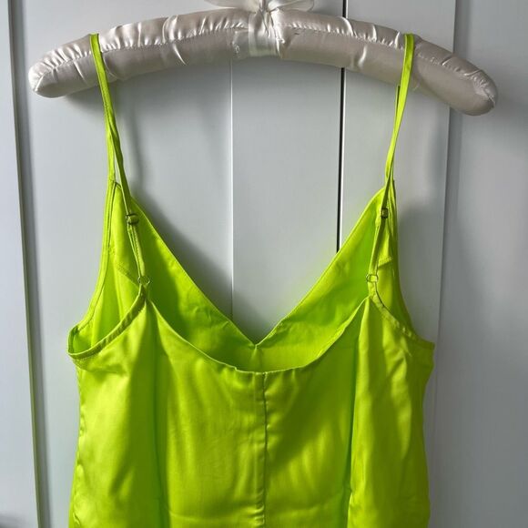 ETTITUDE Sateen Slip Dress in Lime Green medium NIB - Picture 8 of 9